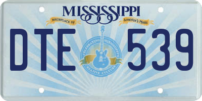 MS license plate DTE539