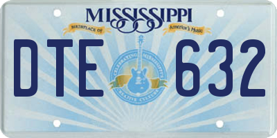 MS license plate DTE632