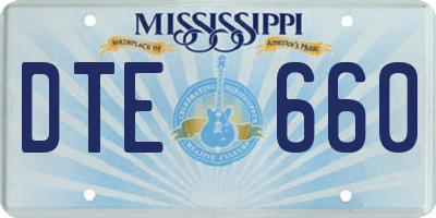 MS license plate DTE660