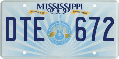 MS license plate DTE672