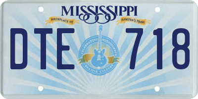 MS license plate DTE718
