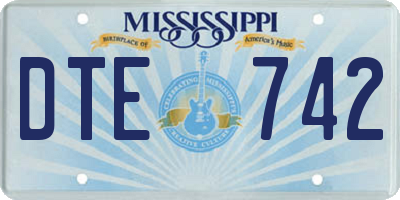 MS license plate DTE742