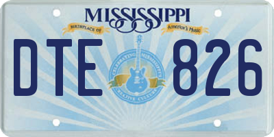 MS license plate DTE826