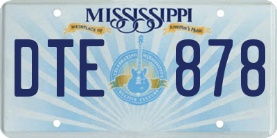 MS license plate DTE878
