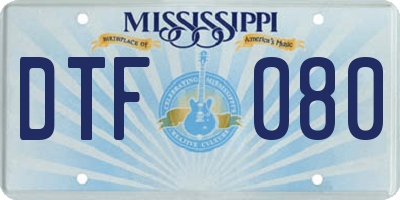 MS license plate DTF080
