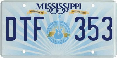 MS license plate DTF353