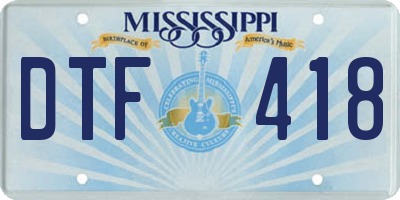 MS license plate DTF418