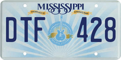 MS license plate DTF428