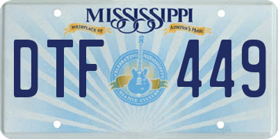 MS license plate DTF449