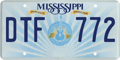 MS license plate DTF772