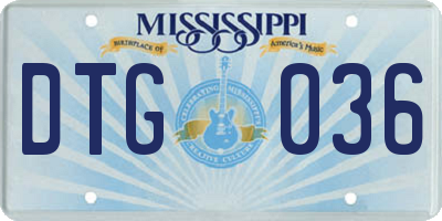 MS license plate DTG036