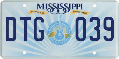 MS license plate DTG039