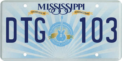 MS license plate DTG103
