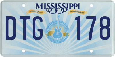 MS license plate DTG178
