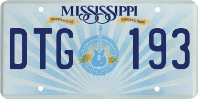 MS license plate DTG193