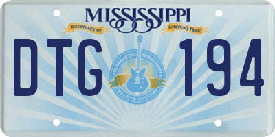 MS license plate DTG194