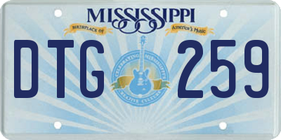 MS license plate DTG259