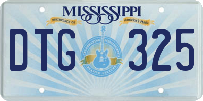 MS license plate DTG325