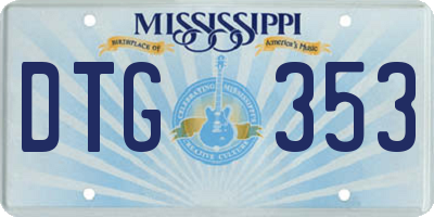 MS license plate DTG353