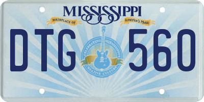MS license plate DTG560