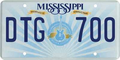 MS license plate DTG700