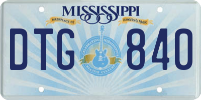 MS license plate DTG840