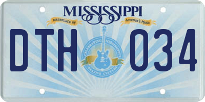 MS license plate DTH034