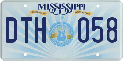 MS license plate DTH058