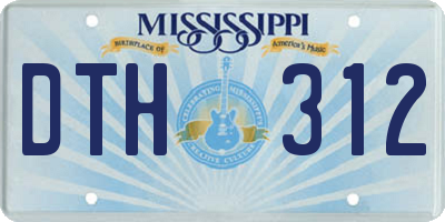 MS license plate DTH312