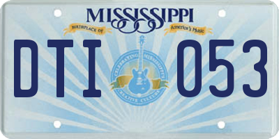 MS license plate DTI053