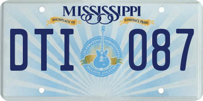 MS license plate DTI087