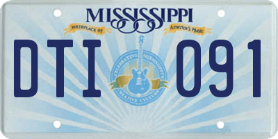 MS license plate DTI091