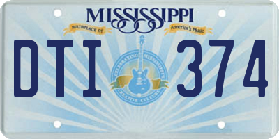 MS license plate DTI374