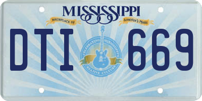 MS license plate DTI669