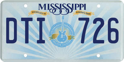 MS license plate DTI726