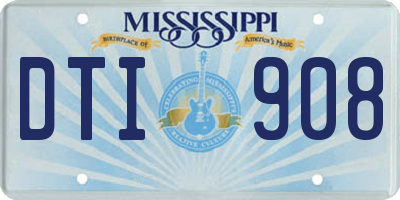 MS license plate DTI908