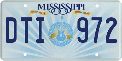 MS license plate DTI972
