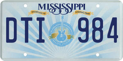 MS license plate DTI984