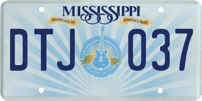 MS license plate DTJ037