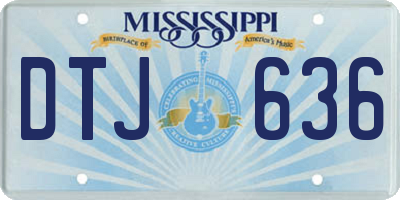 MS license plate DTJ636