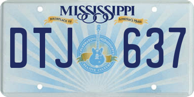 MS license plate DTJ637