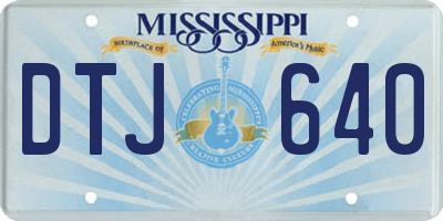 MS license plate DTJ640