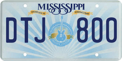MS license plate DTJ800