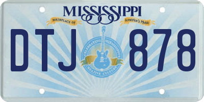 MS license plate DTJ878
