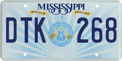 MS license plate DTK268