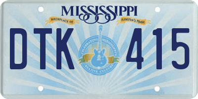 MS license plate DTK415