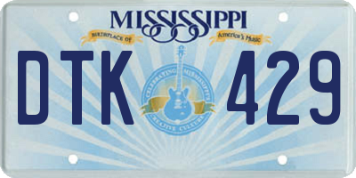 MS license plate DTK429