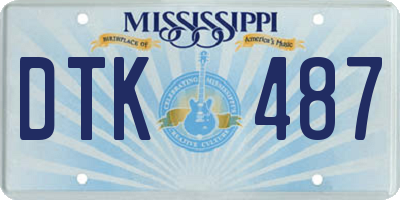 MS license plate DTK487