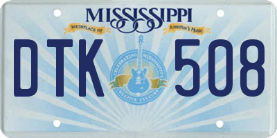 MS license plate DTK508