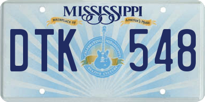 MS license plate DTK548